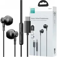 JOYROOM EC07 Metal Half-In-Ear USB-C hörlurar med mikrofon - Svart
