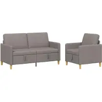 vidaXL Soffgrupp med förvaring 2 pcs Taupe Polyester
