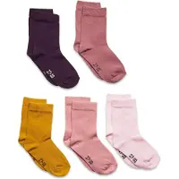 Minymo Strumpor - 5-pack - Rosa/Gul/Lila - - 19/22 - Strumpor