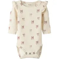 Lil´ Atelier Lil' Atelier Body l/ä - Rib - NbfGavo - Turtledove/Bow - - 68 - Body L/Ä