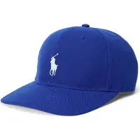Ralph Lauren för män. 710B19128002 Blå keps med hög krona i twill (OSFA), Casual, Återvunnen polyester