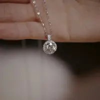 Shopping Party Lyxigt S925 Sterling Silver Vitguld Diamant Hängsmycke Halsband - Mångsidig & Elegant Nyckelbenskedja för Kvinnor 925 Silver platina