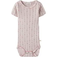 Lil´ Atelier Lil' Atelier Body k/ä - Duna - Bomull/Modal - Hålmönster - NbfRa - - 62 - Body K/Ä