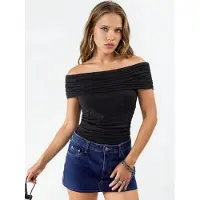 Busem Off Shoulder Drapad Blus