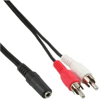 InLine 89940, Manlig kontakt, 3,5 mm, Kvinnlig kontakt, 1,5 m, Svart