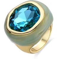 Luxenter Green Crystal ring i 18K gult guld - Mantis