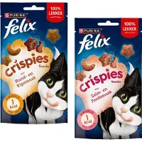 Purina Felix Crispies Kattgodis Med Lax Och öring 5x180g