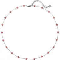 Hey Happiness Halsband 'Coral Glow' ljusröd / silver