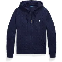 Ralph Lauren för män. 710B18057002 Kabelstickad tröja i marinblå bomull (L), Casual, Marino