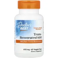 Doctors Best , Hög Potens Trans-Resveratrol 600, 600 mg, 60 Veggie Caps