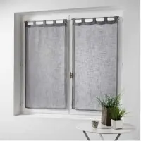 Douceur D`Interieur kort köksgardin HALTONA 60x160 cm grå (2 st)