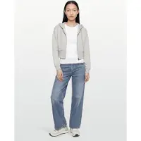Gina Tricot  - Slim fit zip hoodie - hoodies - Grå - S - Dam