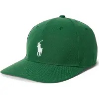 Ralph Lauren för män. 710B19128001 Grön keps med hög krona i twill (OSFA), Casual, Återvunnen polyester