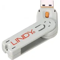 Lindy 40623, Nyckel till portblockerare, USB Type-A, Orange, Akrylnitrilbutadienstyren (ABS), 1 styck, Polypåse