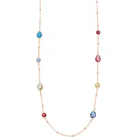 Luxenter Halsband - - Laswen - Hydrotermal kvarts flerfärgad - Finish 18 karats gult guld - AFRICA Fantasia-linjen ren