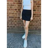 Gini London Svart Micro Mini Kjol med rosett och fickdetaljer
