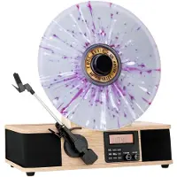 Ginza.se Fuse: Wrap Vertical Record Player With Bluetooth In/Out. Fm Radio. and Built-In Album Cover Holder
