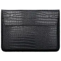 Mtp Products Laptopfodral i krokodilläder med stativ - 11-12 - Svart