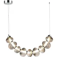 Milagro Pendellampa Bolla , Förkromad / silver, Vardagsrum / matsal, Glas, Modern