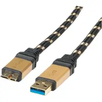 Roline USB-kabel USB 3.2 Gen1 USB-A kontakt, USB-Micro-B-kontakt 2.00 m Flerfärgad Skärmad 11.02.8879