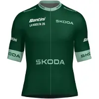Santini La Vuelta Green 2026 Korta ärmar Cykeltröja
