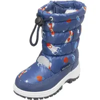 Playshoes Snöboots 'Weltraum' blå / grå / röd