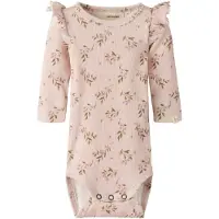 Lil´ Atelier Lil' Atelier Body l/ä - Rib - NbfGavo - Tystnad Violet/Blommor - - 68 - Body L/Ä