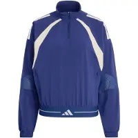 Adidas Hyperglam 3-Stripes vävd träningsjacka med färgblock och kvartslång dragkedja, storlek Medium