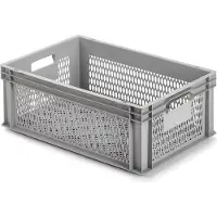 Alutec 75060 Plastlåda med gitter (L x B x H) 600 x 600 x 220 mm Grå 1 st