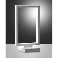 FABAS LUCE LED bordslampa Bard, dimbar, Vitt / opal, Vardagsrum / matsal, Aluminium / grå / zink, Modern, LED-bordslampa