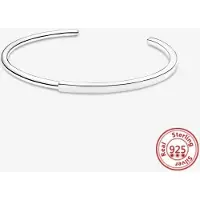 YIRAN Jewelry 100 % 925 sterlingsilverarmband originalt mode klassisk serie I-D öppet armband passar pärlor berlocker gör-det-själv present till kvinnor flicka 20cm white