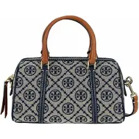 Tory Burch T Monogram Klassiskt Logotyptryck Hinkväska Dam Axelväskor Marinblå 170417-405 Basic Set (Bag+Dust Bag)