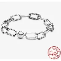 YIRAN Jewelry 100 % 925 sterlingsilverarmband originalt mode klassisk serie I-D öppet armband passar pärlor berlocker gör-det-själv present till kvinnor flicka 21.5cm gray