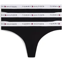 Tommy Hilfiger Essential 3 Pack Repeat Logo Waistband Thongs