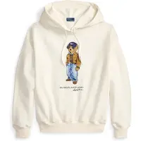 Ralph Lauren för kvinnor. 211B17799001 Bomullströja för kvinnor med offwhite Bear Polotröja (S), Vit, Casual, Lång ärm