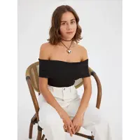 Hiccups for Kids Avskuren bodycon crop top med rynkning och avskuren axel