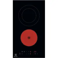 Electrolux Domino LHR3233CK - Keramisk häll - 2 kokplattor - Fördjupning - bredd: 27 cm - djup: 49 cm - ramlös - svart