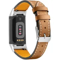 INF Fitbit Charge 5 armband äkta läder Brun