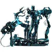 Iron Man Figur Hot Toys MMS672D50 - Marvel Comics - 2 - Neon Tech & Suit-Up Gantry Standard Version
