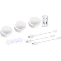 INF Uppladdningsbara LED-spots 13 RGB färger 3-pack White