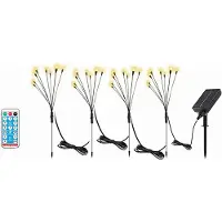 INF Solcellsdriven trädgårdsbelysning Firefly med 8 LED-lampor 4-pack MultiColor