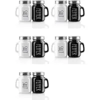 Semoic 5X Farmhouse Salt och Peppar Shakers Set, 4 Oz Söt Salt Pepper Shaker, Modern Farmhouse Köksinredning