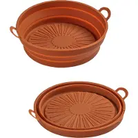 INF Hopfällbar rund Air Fryer silikonform Brown 19 cm