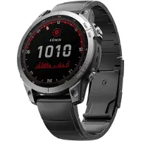 INF Snabbfäste Titan Klockarmband för Garmin Fenix 7X 6X Pro 5X Plus Black 26 mm