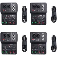 Zandona 4X TEYUN Q-12 Ljudkort Ljudmixer Ljudkort Konsol Skrivbord Systemgränssnitt 4-Kanals 48V Power Stereo Datorljudkort