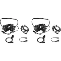 Semoic 2X Brusreducerande Aviation Mikrofon Headset Walkie Talkie Öronsnäcka Huvudmonterad Noise Reduction Ear Covers