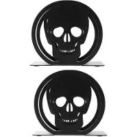 Semoic 2X Cocktail ServetthåLlare Halloween Skull Design Svart VäVnadshåLlare JäRnpapper ServetthåLlare Organizer