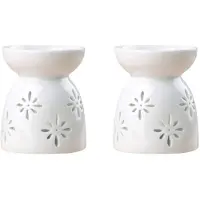 Zandona 2X Keramisk Spridare Ljusbrännare Keramisk Brinnande Eteriska Oljor Diffusorer Aromatisk Lampa -Blomma