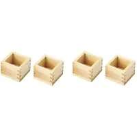 Semoic 4 St Japansk Kultur Trä Sakekoppar i Trä, Masu-Låda, 8,5 cm L, Fyrkantig X 5,5 cm H, Placera Vinglaset Inuti.