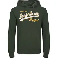 Jack & Jones Sweatshirt mörkgrön / ljusorange / vit